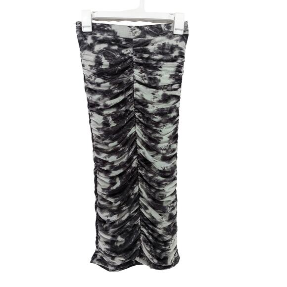 Fashion Nova Bodycon Skirt S Black White Tie Dye Stretchy‎ Fitted Festival Lined - Picture 1 of 9